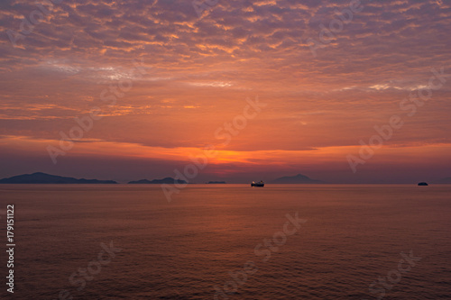 Red sunrise over Korean coast © Oleksii Fadieiev