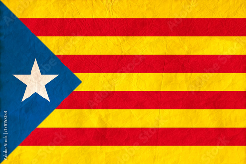 Independence Catalonia Flag on paper texture background. © ajcabeza