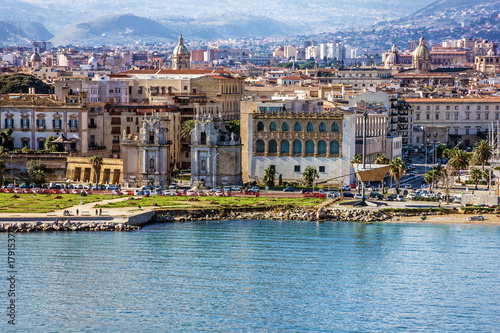 Palermo city seafront view, Sicily, Italy