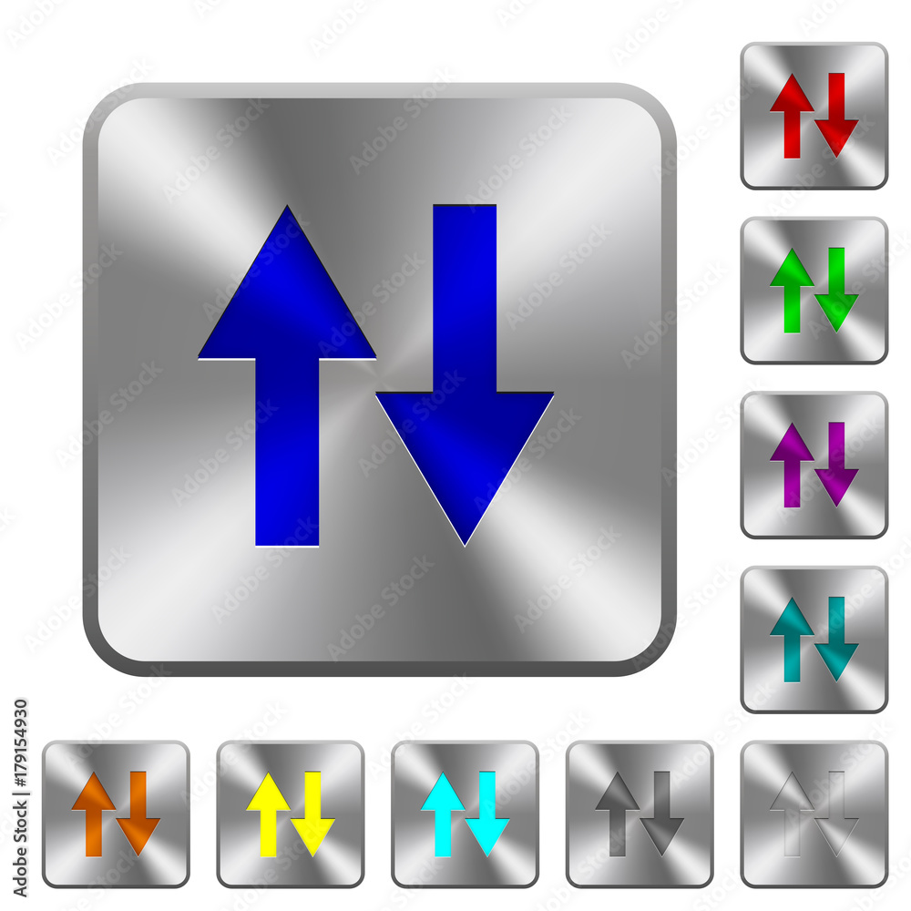 Data traffic rounded square steel buttons