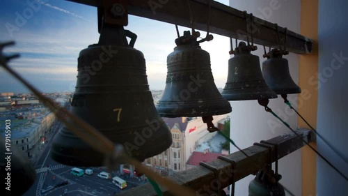 Ringing of church bells photo
