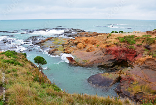 Colored coastal cliffs from New Zealand South Island