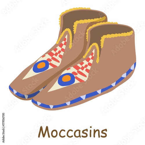 Moccasins icon, isometric 3d style