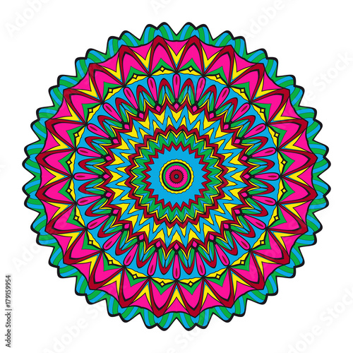 flower mandala design. Vector round pattern. Coloring. Design fo photo