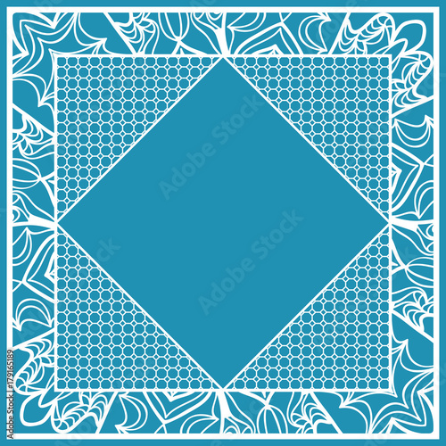 art deco ornament with hexagon. decorative frame. vector illustration photo