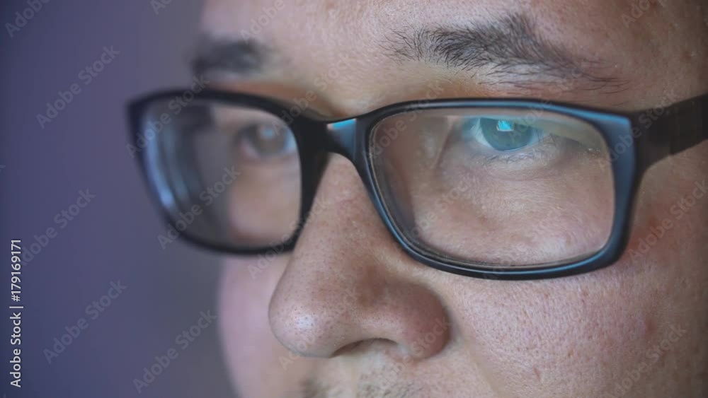 Intelligent Young Man Glasses Working On Computer Screen Hacking Typing Hacker Software Developer Development Professional Business Close Up Multimedia Eyes Reflection Uhd 4K. Intelligent Young Man Glasses Working On Computer Screen Hacking Typing Hacker Software Developer Development Professional Business Close Up Multimedia Eyes Reflection Uhd 4K.