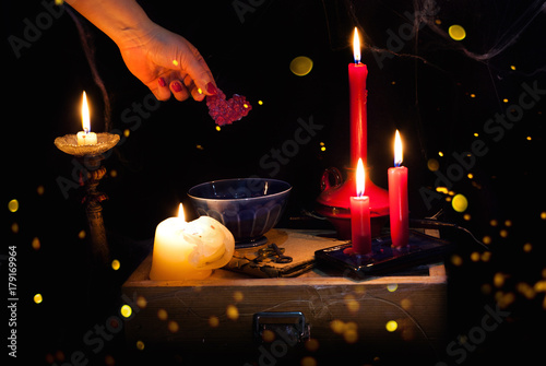 night and candle - divination of wax - polish tradition - divination from wax - evening predictions on the eve of St. Andrew