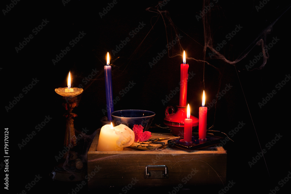 night and candle - divination of wax - polish tradition - divination from wax - evening predictions on the eve of St. Andrew
