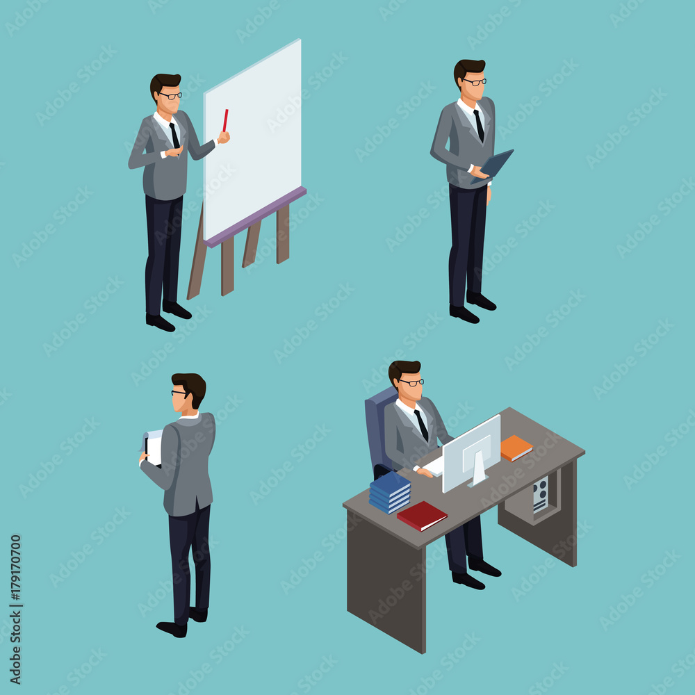 Isometric business avatars icon vector illustration graphic design Isometric business avatars icon vector illustration graphic design