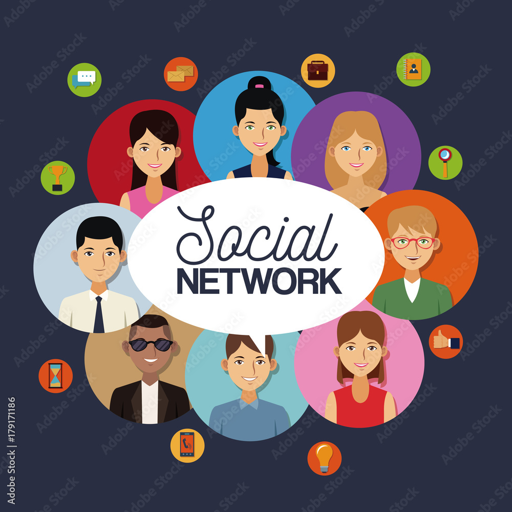 Social network icons icon vector illustration graphic design Social network icons icon vector illustration graphic design
