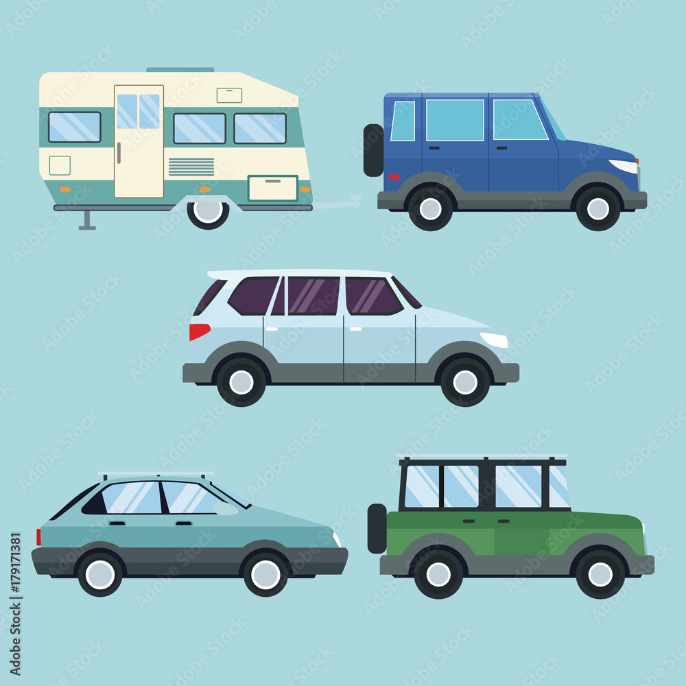 Vehicles collection set icon vector illustration graphic Vehicles collection set icon vector illustration graphic