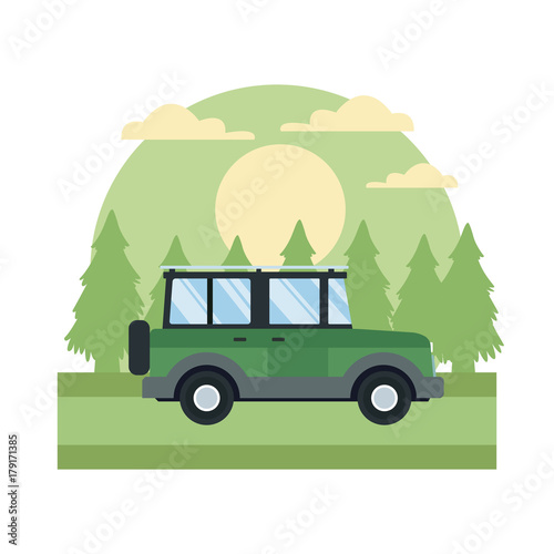 Vehicle in highway icon vector illustration graphic