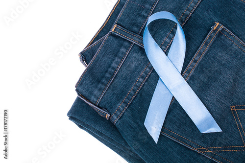 Blue Ribbon symbol of awareness about prostate cancer