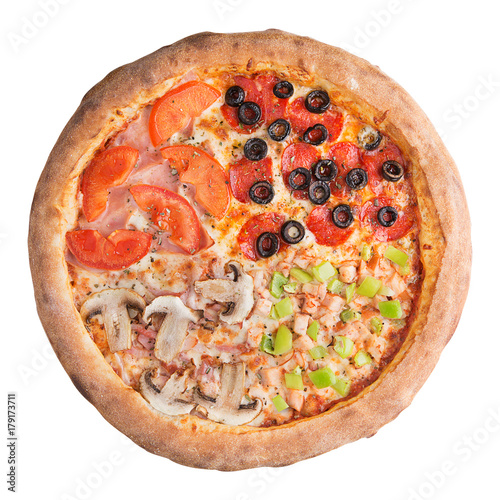 italian pizza on white background isolated photo