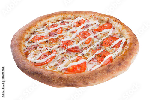italian pizza on white background isolated photo