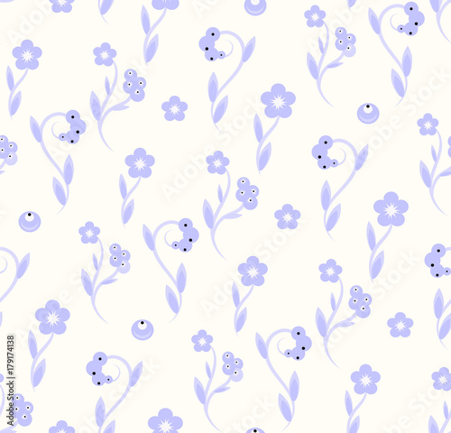 delicate seamless pattern flora naturall blue pattern