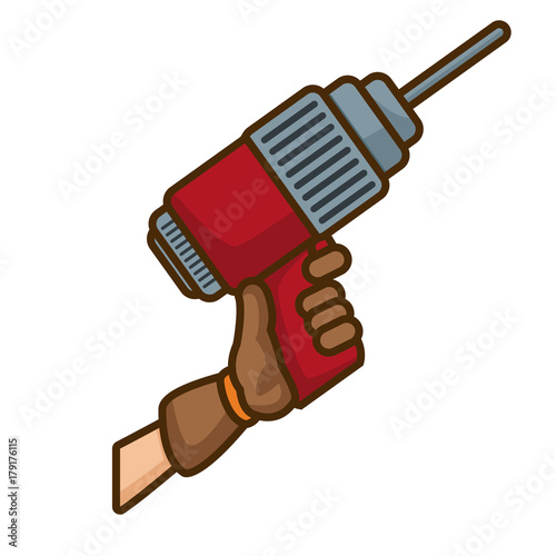 Electric drill tool icon vector illustration graphic design