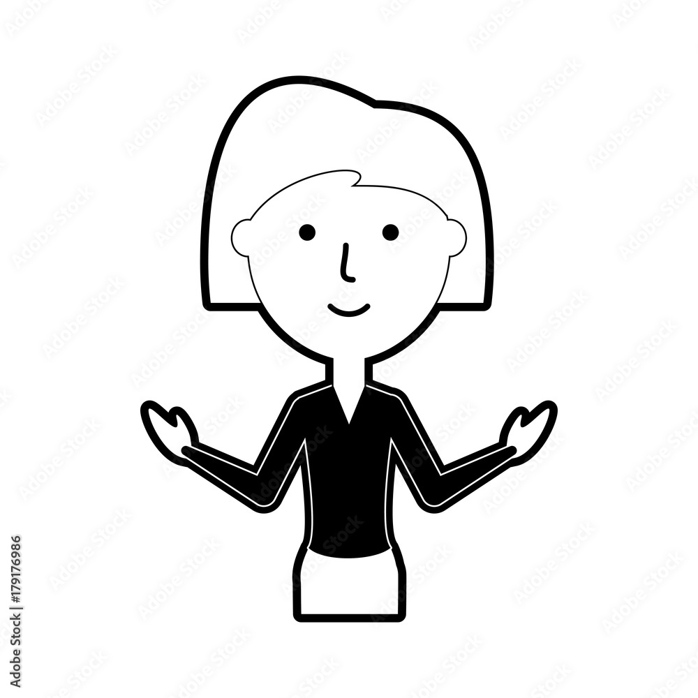 flat line monochromatic teacher woman over white background vector illustration flat line monochromatic teacher woman over white background vector illustration