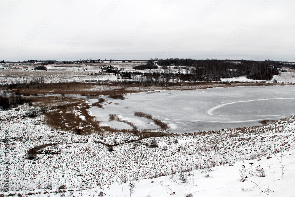 Winter countryside landscape