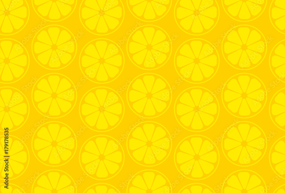 Simple seamless pattern, yellow lemon on a orange background. For your business projects for web or print.