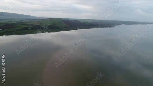 Aerial View. River Estuary Panorama