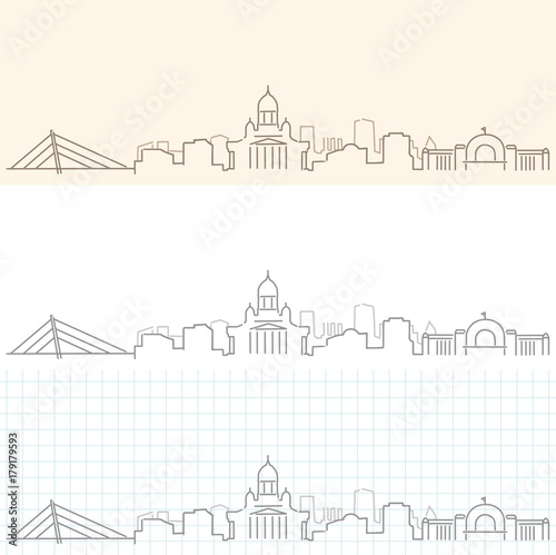 Helsinki Hand Drawn Skyline