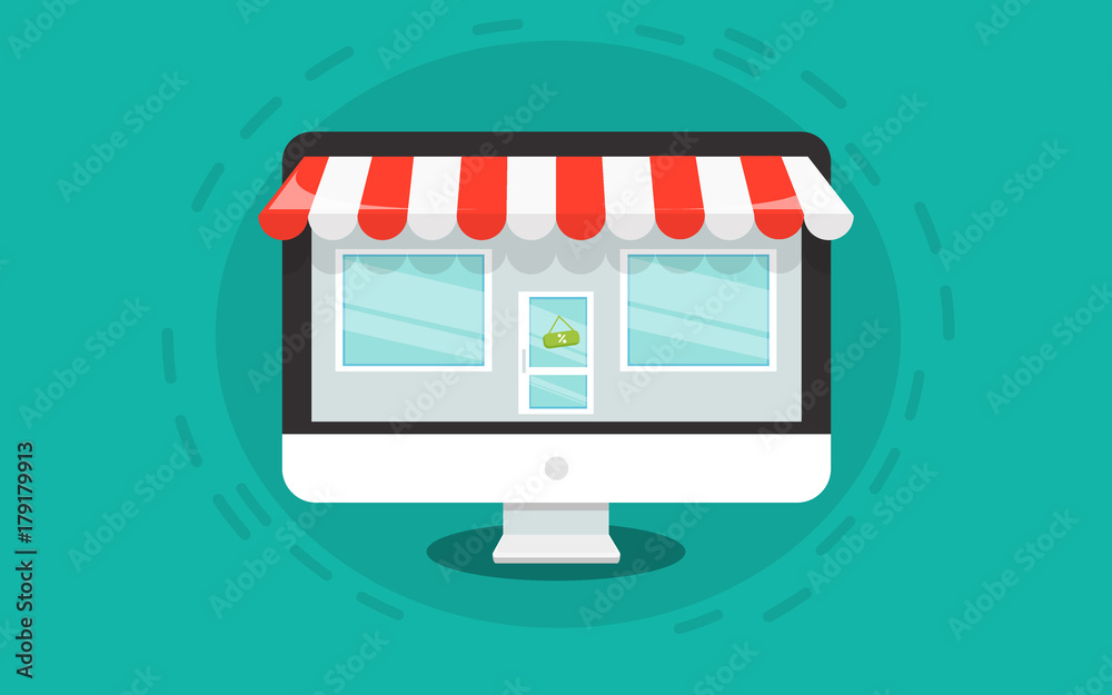 E commerce concept, online shopping concept. illustration. Can be used for workflow layout template, banner, marketing, info-graphics. E commerce concept, online shopping concept. illustration. Can be used for workflow layout template, banner, marketing, info-graphics.