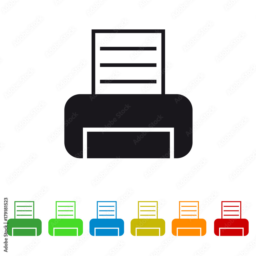 Printer business office flat icon for apps and websites Printer business office flat icon for apps and websites