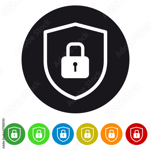 Security shield or virus shield lock icon for apps and websites