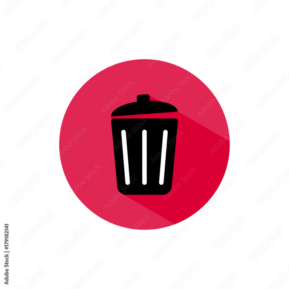 waste bin icon long shadow vector waste bin icon long shadow vector