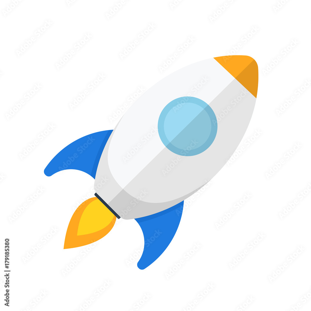 Fototapeta premium Rocket Flat SEO Optimisation Icon