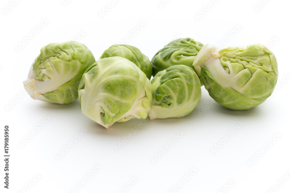 Brusseles sprouts isolated on the white background. Brusseles sprouts isolated on the white background.
