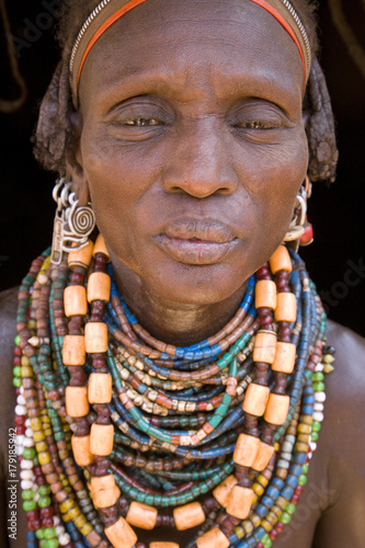 Portrait of a woman of the Galeb tribe, Lower Omo Valley, Ethiopia, Africa photo