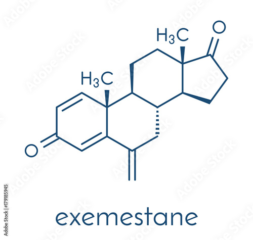 Exemestane breast cancer drug molecule (aromatase inhibitor). Skeletal formula.