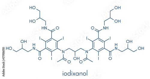 Iodixanol contrast agent molecule. Skeletal formula.