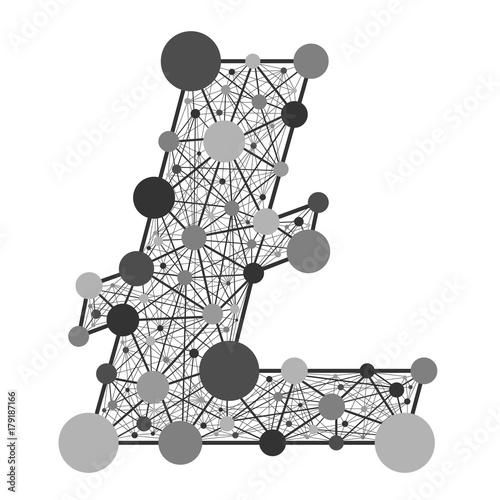 Crypto currency. Gray vector logo lite coin of the web