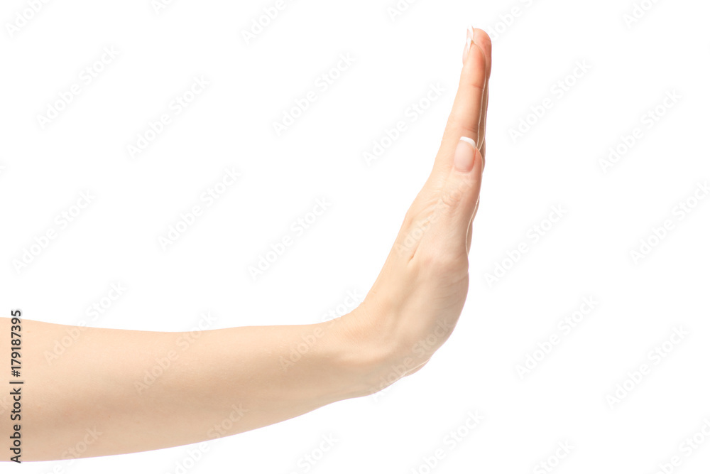 Female hand stop