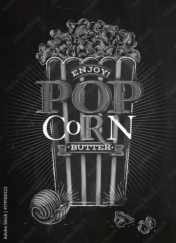 Plakat Kreda z popcornem na plakat