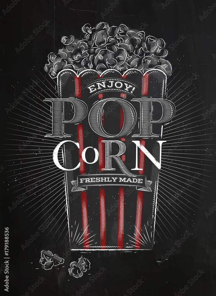 Plakat Plakat popcorn czarny