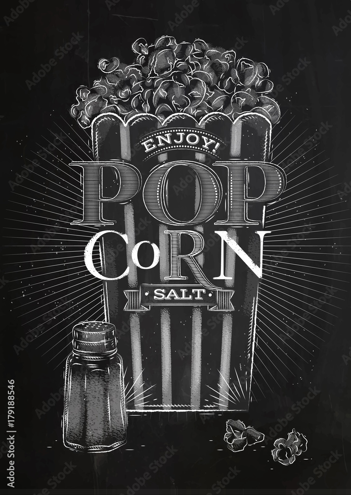 Plakat Popcornowa sól kredowa plakatowa