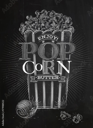 Plakat Kreda z popcornem na plakat