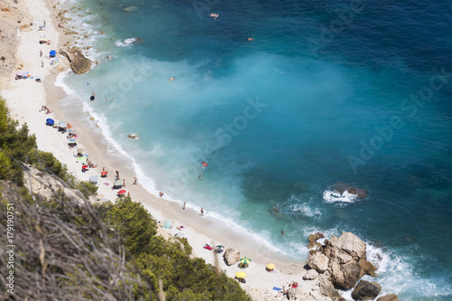 Beautiful beach in mediterranean sea. photo