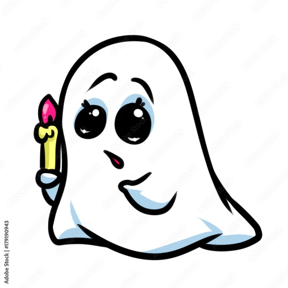 Little ghost fear cartoon illustration isolated image Little ghost fear cartoon illustration isolated image