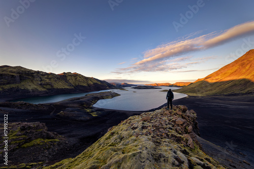 Viewpoint at Langisjor in the highlands of Iceland photo