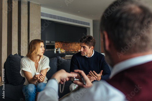 Couple during psychotherapy session