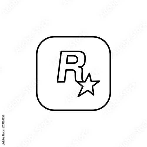 Rock star games icon. Simple line games icon. Can be used as web element, playing design icon