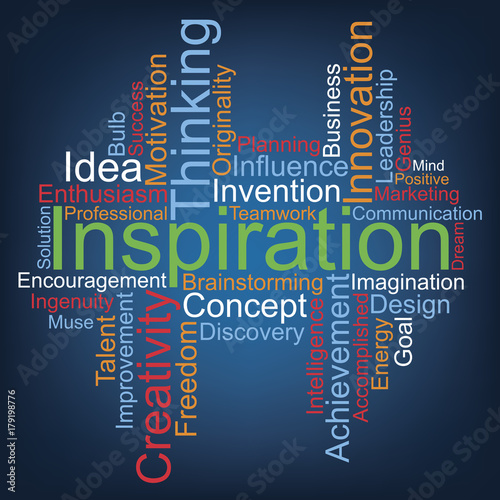 Inspiration word cloud, vector