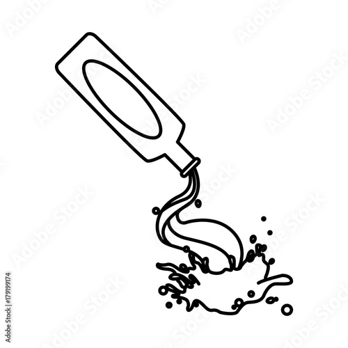 Botttle splashing beer icon vector illustration graphc design