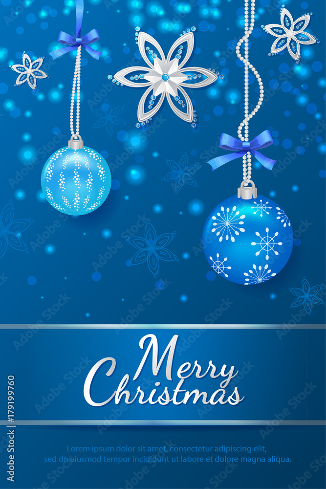 merry Christmas greeting card Christmas ball snowflake flower jewel flat 3D flat ribbon background merry Christmas greeting card Christmas ball snowflake flower jewel flat 3D flat ribbon background