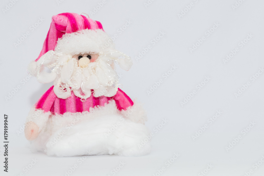 Adorable pink Santa Claus with white background. Christmas Adorable pink Santa Claus with white background. Christmas